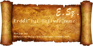 Erdélyi Szilvánusz névjegykártya